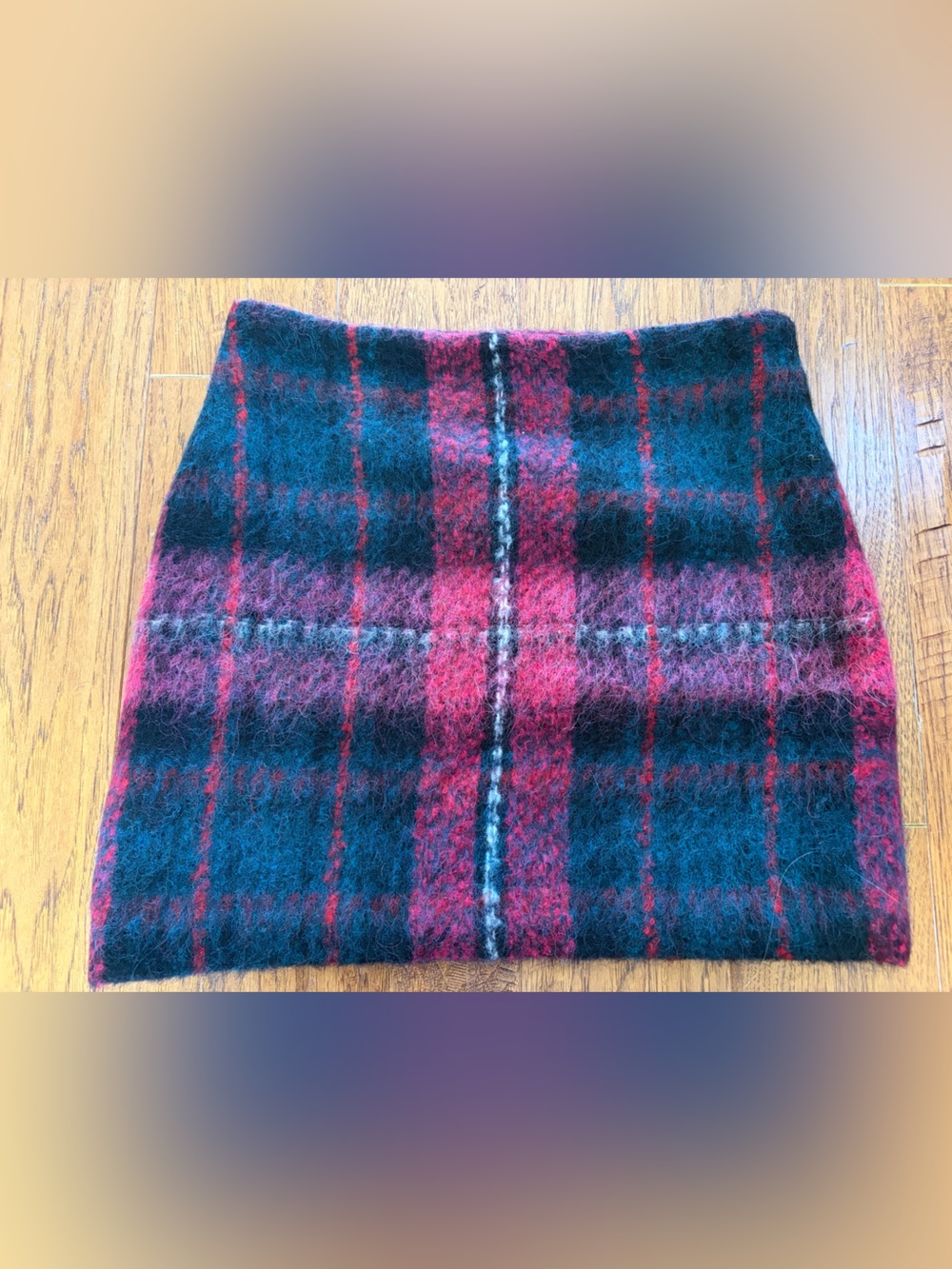 Ralph Lauren Black Label Red and Green Plaid Mini Skirt
